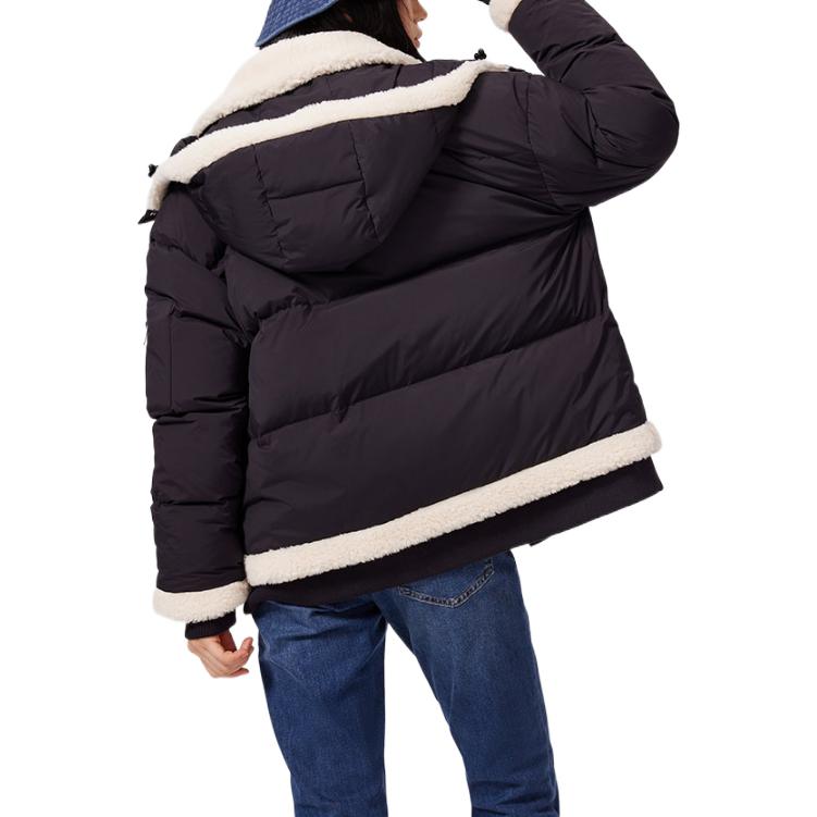Levis FW22 Removable Hooded Long Sleeve Down Jacket Women Outerwear Black A5174-0001