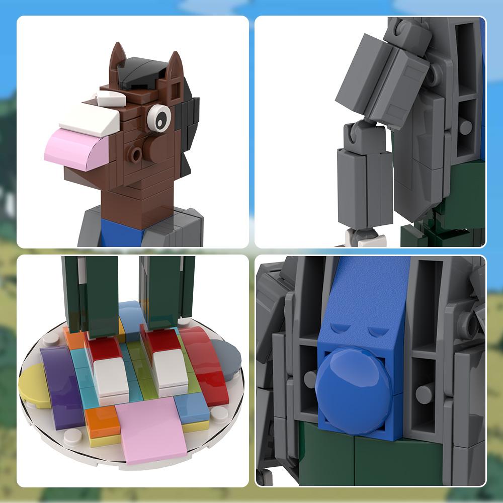 MOC BoJacks Horsemans Model Building Blocks Comedy Animation Actor BoJack Animal Human Activity Figure Assembling Brick Toy Gift