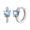 [Silvora] Women's Earrings, Heart, 925 Silver, Hoop Earrings, Leave-on Ring Earrings, Zirconia, Birthstone, Thick Shaft, Accessories