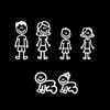 Set of 6 Family Car Stickers Decals for Windows, Stick Figures