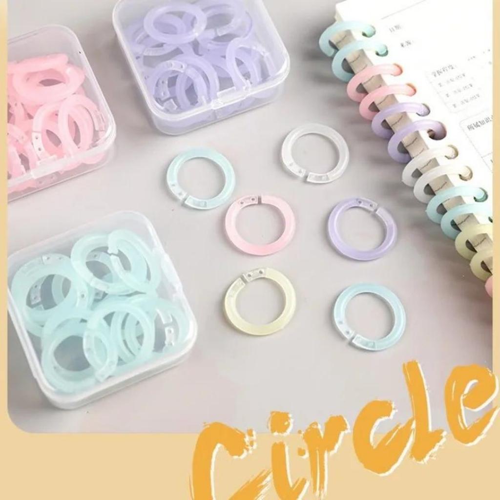 20Pcs 15mm Loose Leaf Binder Rings Opening Notebook Refill Keychain Ring DIY Photo Album Circle Clamps Office Budget Binder