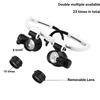 1PC Head Magnifier Clock Repair Engraving Glasses Antique Jewelry Identification 3 Group Magnification Led Lights