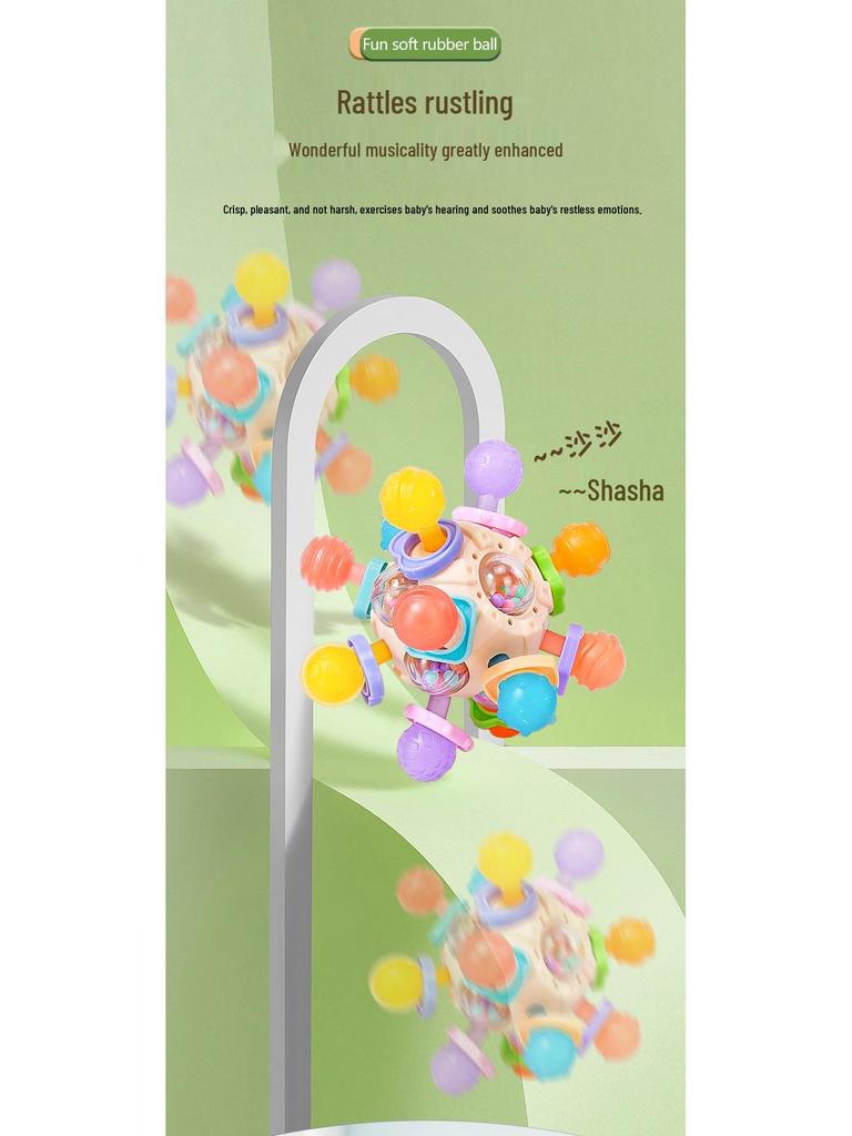 Kleinkind Lernpuzzle & Beißring Manhattan Atom Ball - Beruhigendes Greifspielzeug für Babys