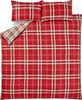 Red Plaid Double-sided Printed Bedding Set 100% Polyester Quilt Cover Set Breathable Soft and Machine Washable