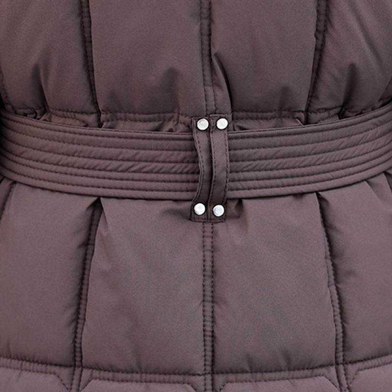 Fashion Woman Winter Long Coats Hooded Thick Warm Casual Winter Jacket Women's Parkas With Belt