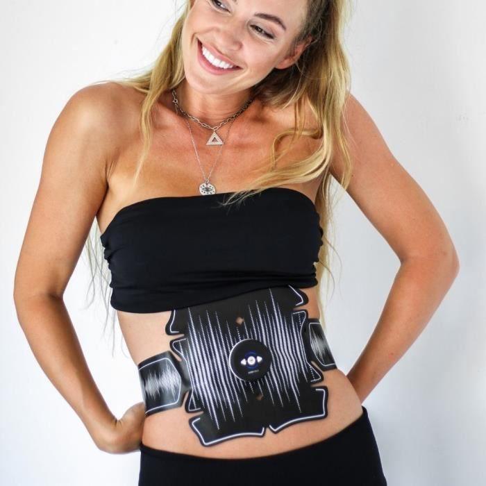 Massforce Massfit Intensity - Ceinture abdominale Electrostimulation EMS - 2 patchs bras - Ceinture sudation supplémentaire