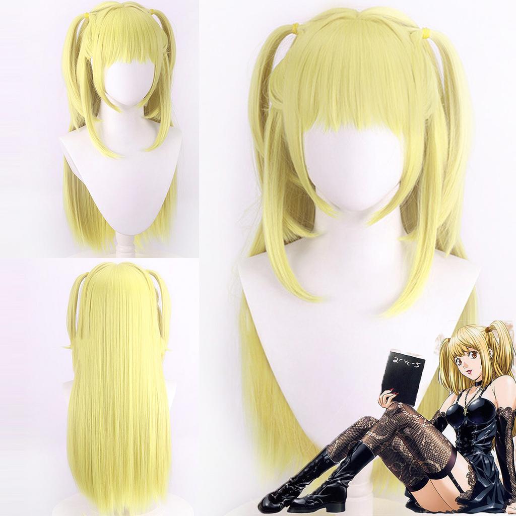 Death Note Mishai Sand MISA Cos Anime Wig Cosplay Golden Double Ponytail Yi Bin
