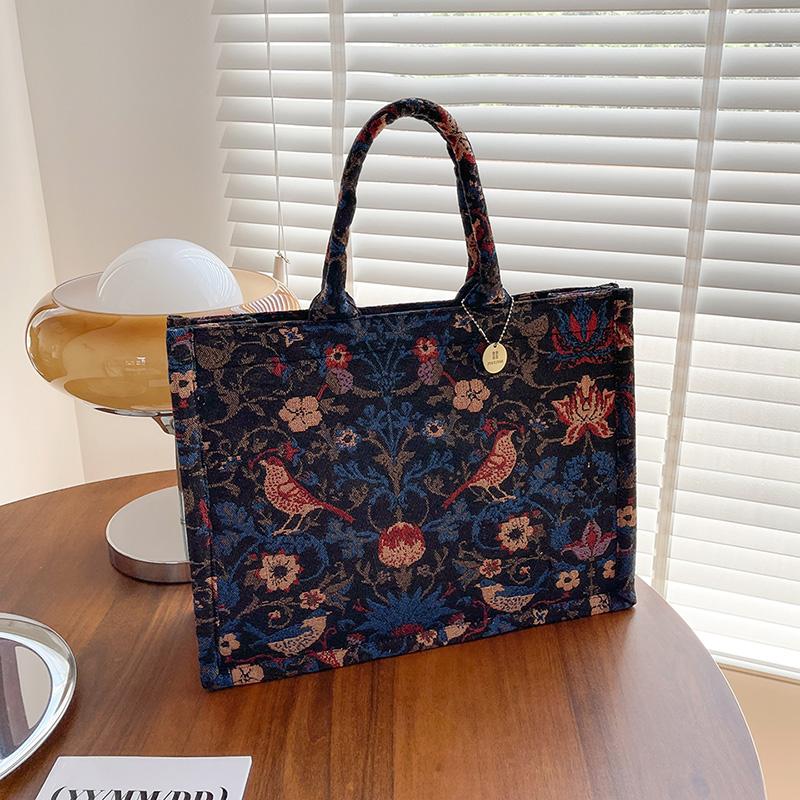 

Large Capacity Shoulder Bag For Women Luxury Designer Handbags 2022 Fashion Embroidery Female Shopper Canvas Tote Shoulder Bags 50cm))