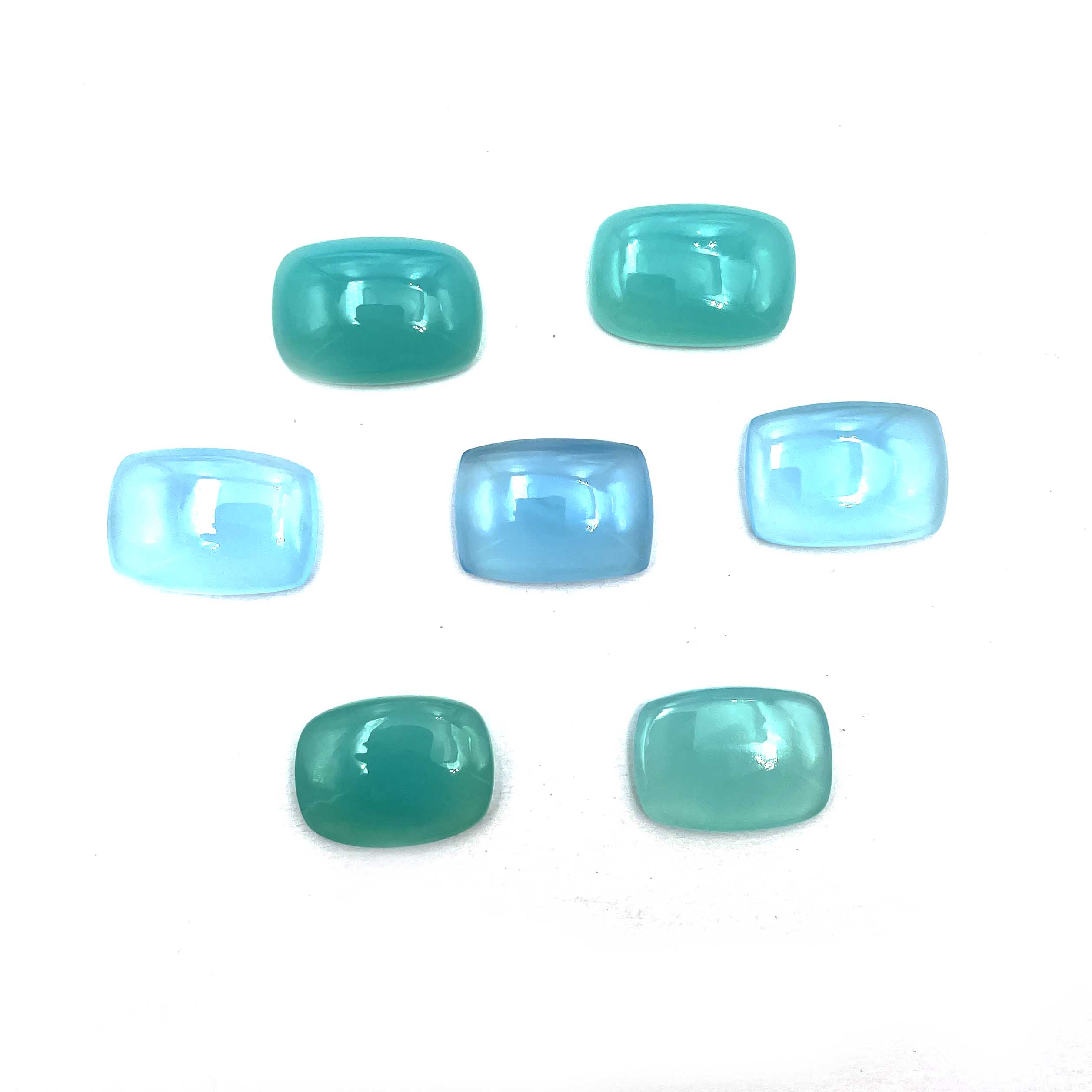 Natural Aqua CHalcedony Cushion Cabochon Loose Gemstone Lot 6 Pcs 18*24-18*25 MM 150 CT For Jewelry Making 18*24-18*25 MM синий
