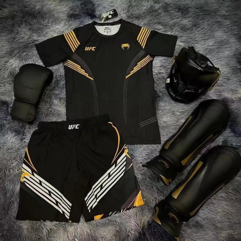 MMA Boxing BJJ Muay Thai Training Gym Set Short Sleeve Top Shorts Men Women Kids