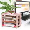 Modern Bedside Display Rack Magazine File Desktop Document Sorter(Pink)