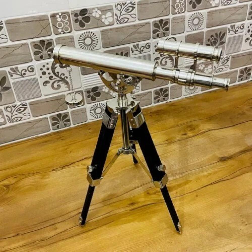 

Латунный телескоп с деревянной подставкой-штативом в морском стиле, винтажный декор для стола M аэро
