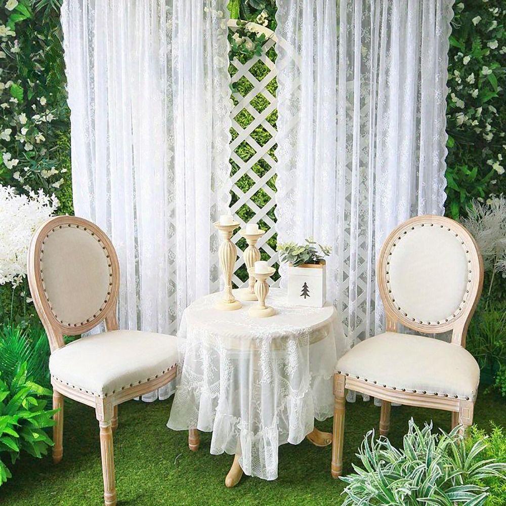 1Pcs 150x200cm Lace Curtain Rod Pocket Window Drape Shades Sheer Curtain Living Room Decoration