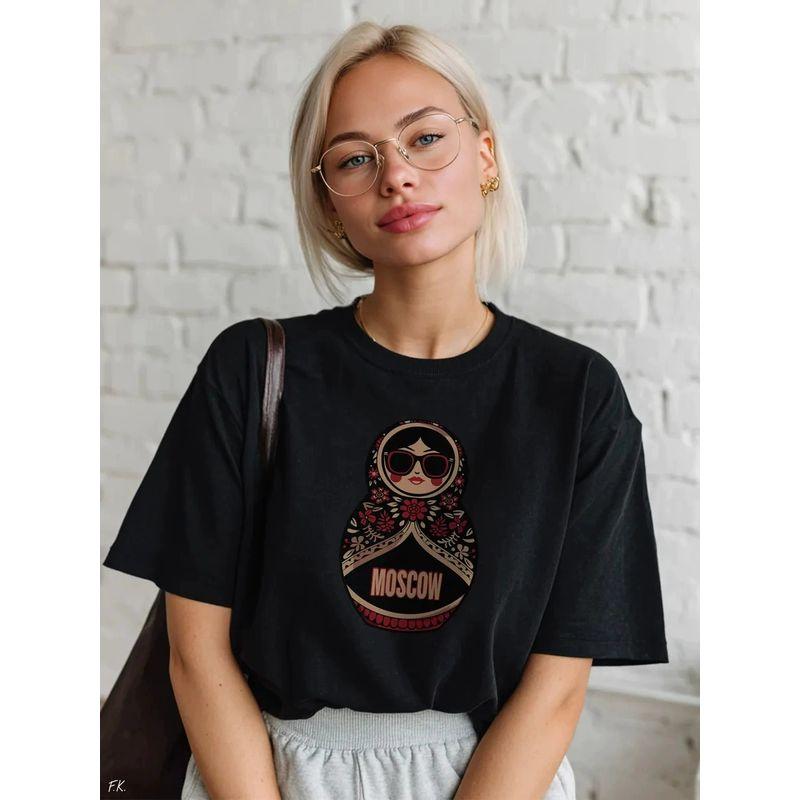 New Printed T-shirt Western Style New Fashion Casual Loose Print Short sleeve Cotton T-shirt Top