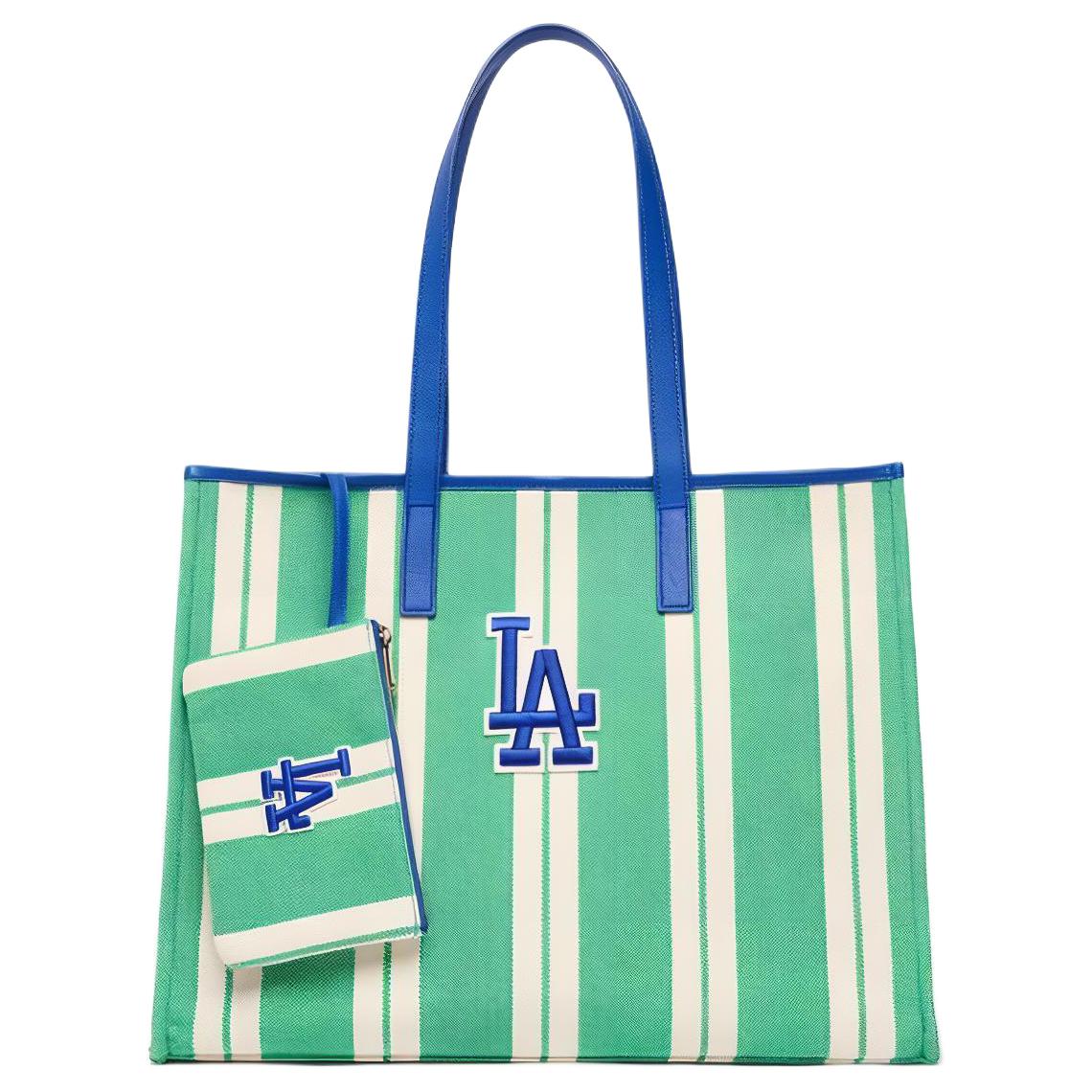 

MLB Stripes Canvas Tote Bag, Shopping Bag, Combo Bag, Shoulder Bag Unisex Mint Casual 3AORL03 м ятний