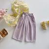 Toddler Girls Spring Summer Wide Leg Pants Soft Solid Color Casual Pockets Chic
