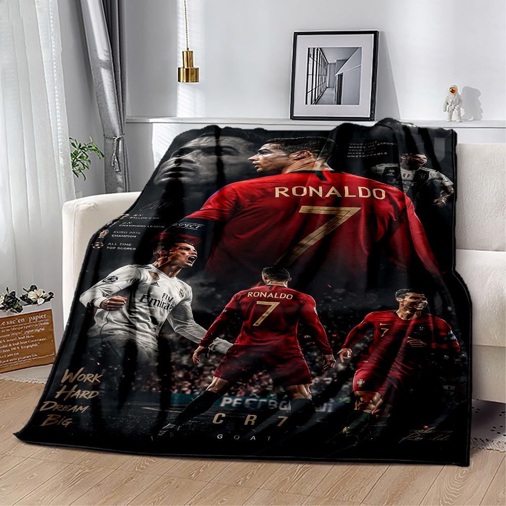 Ronaldo's Legacy Soccer Blanket Warmthful Decor Suitable for Bedding Picnics Seaside for All Occasions Warmthful Decor
