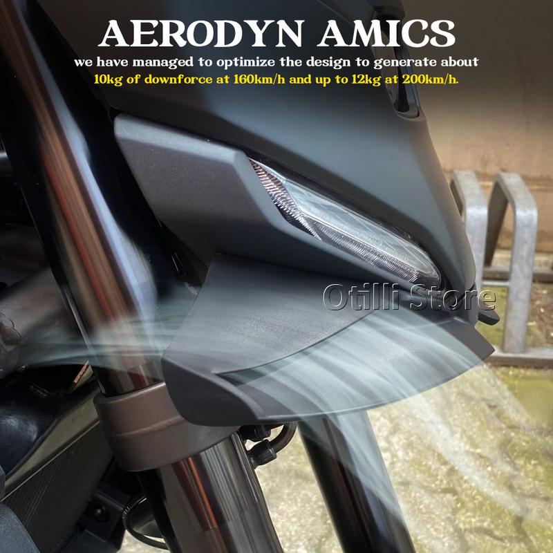 New For YAMAHA MT-07 MT07 MT 07 2025 Motorcycle Sport Downforce Naked Front Spoilers Aerodynamic Wing Deflector Black Mt07