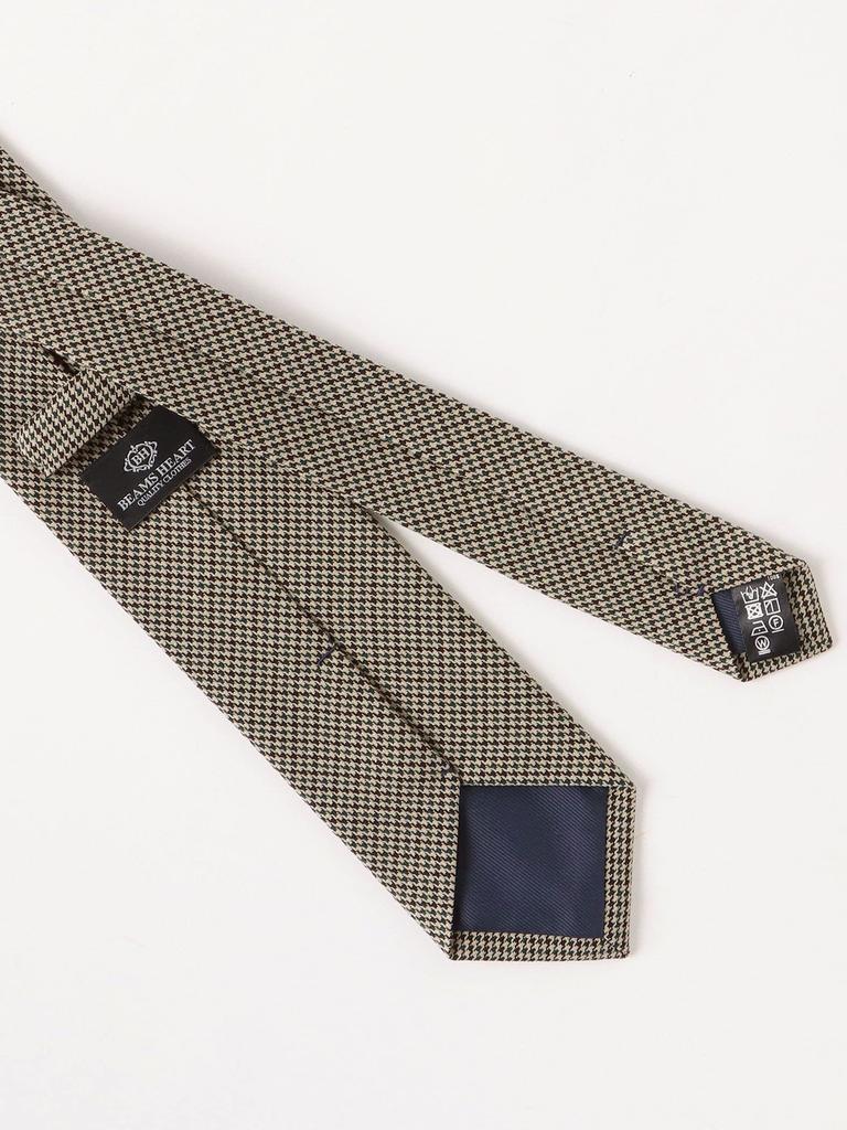 [BEAMS HART] Houndstooth Necktie for Men, Grey, Free Size, 414417529940288