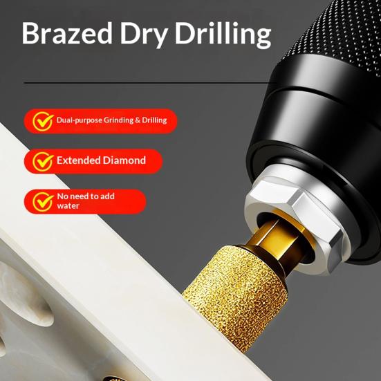 Diamond Tile Drill Bit Set with Cooling Wax Core Drilling Marble Granite Glass Concrete Anti-Slip Hex Shank Tile Drilling Tool