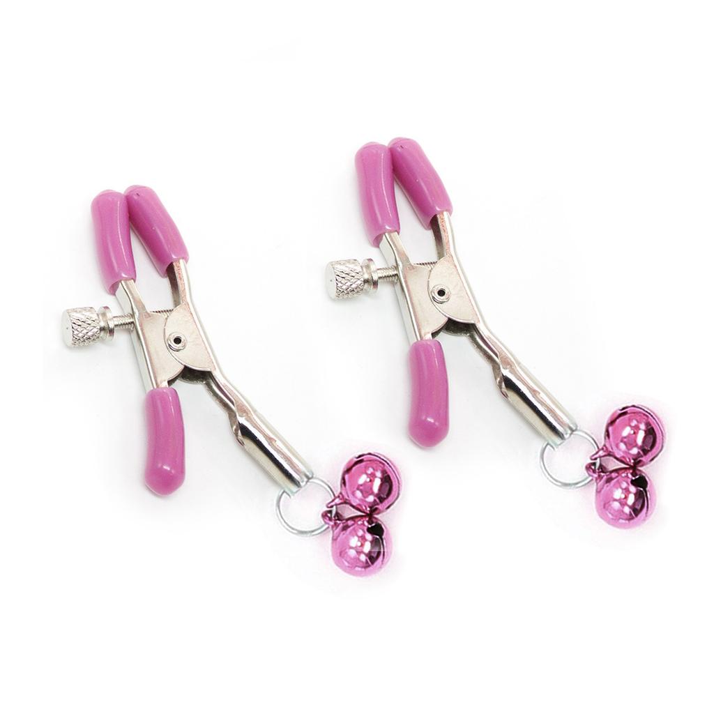 Sexy SM Bound Breast Clip Female Appliances Double Bell Metal Breasts Tease Passionate Adult Products.