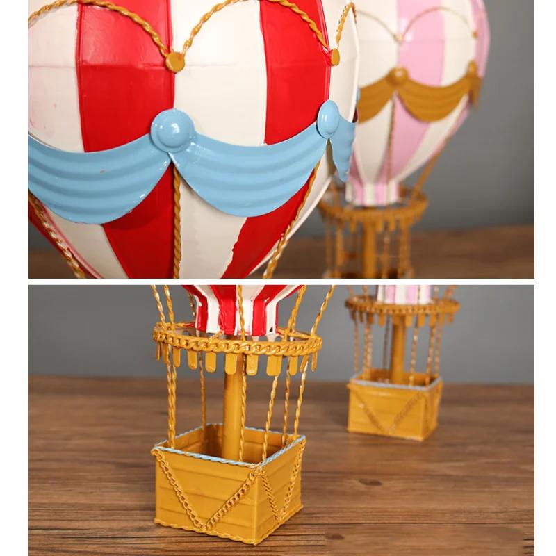 Aqumotic Hanging Hot Air Balloon Decoration Hanging Iron Metal Artwork Travel Charm Romantic Kids Favor Cartoon Balloons Stand