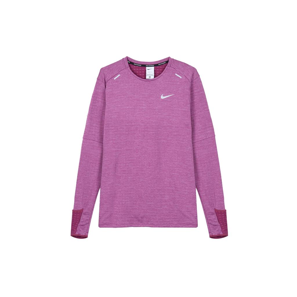 Nike Solid Color Sport Crew Neck Long Sleeve T-Shirt Men Tops Purple DD5650-653