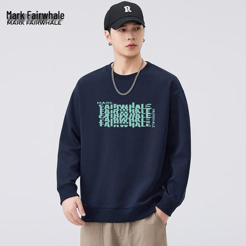 Mark Fairwhale Men's Loose Fit Printed Crew Neck Sweatshirt