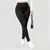 Damen Hohe Taille Schlanke Passform Einfarbige Volle Länge Übergröße Leggings Hohe Elastizität Po-Lifting Yoga Workout Lässige Lange Hosen