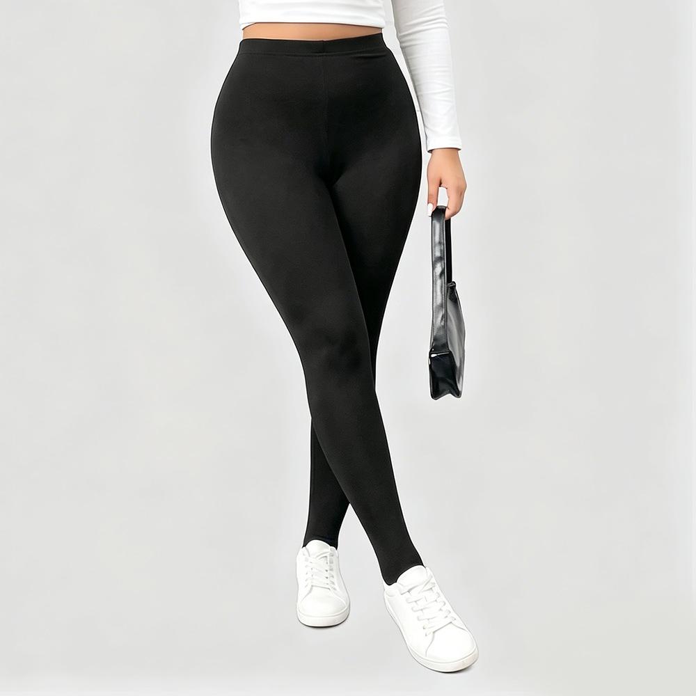 Damen Hohe Taille Schlanke Passform Einfarbige Volle Länge Übergröße Leggings Hohe Elastizität Po-Lifting Yoga Workout Lässige Lange Hosen