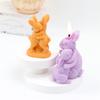 Easter Couple Rabbit Silicone Candle Mold DIY Hugging Rabbits Rabbit Family Designs Handmade Candles Gypsum Crafts Easter Gifts