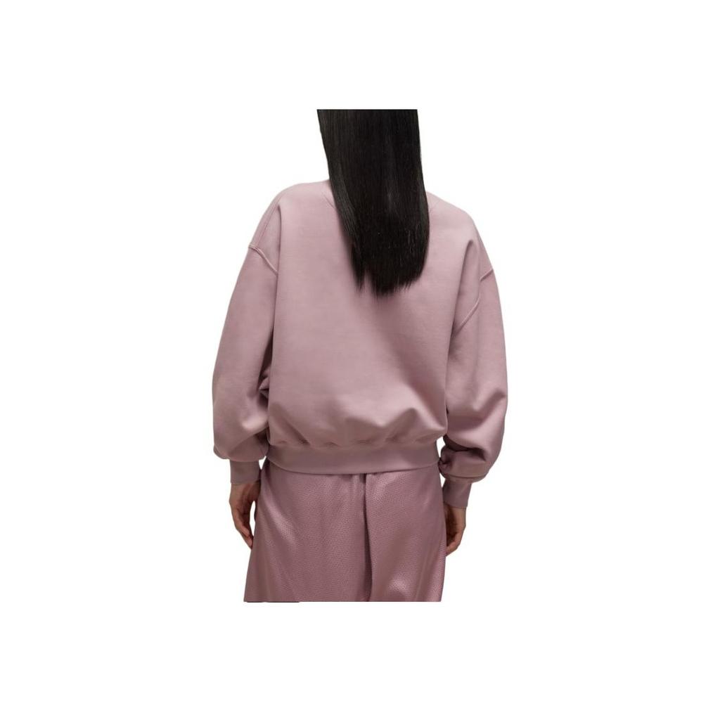 Y-3 Solid Color Round Neck Drop Shoulder Loose Long Sleeve Sweatshirt Women sweatshirt Light-Purple JD9814