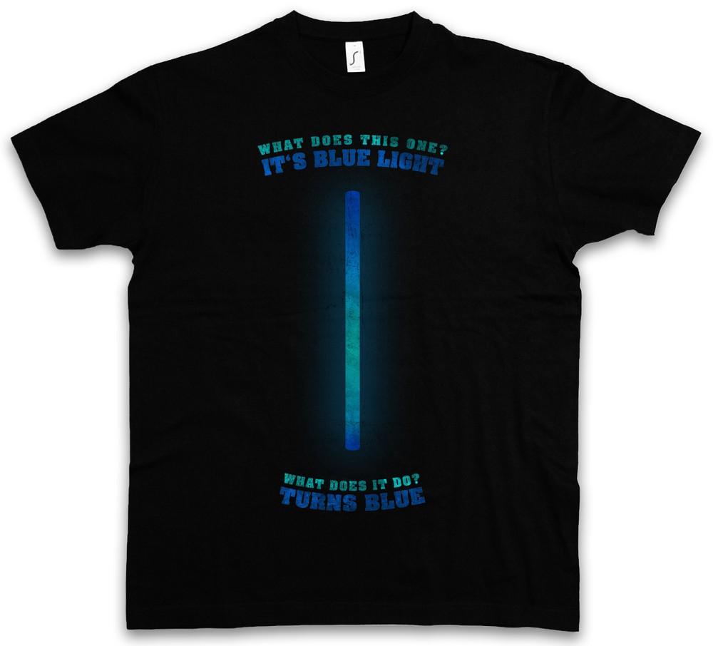

BLUE LIGHT T-SHIRT Rambo Quote Army Movie Comedy Fun TV Turns Blue 2XL