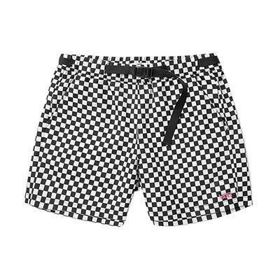 Schwarz-Weißes Schachbrettmuster Gewebte Freizeithorts Damen-Shorts VN0A5DTQ705