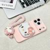 Compatible with Apple 17 Pro Max Pink Plush KT Cat iPhone 16 New 15 Pro Women 14 Soft 13
