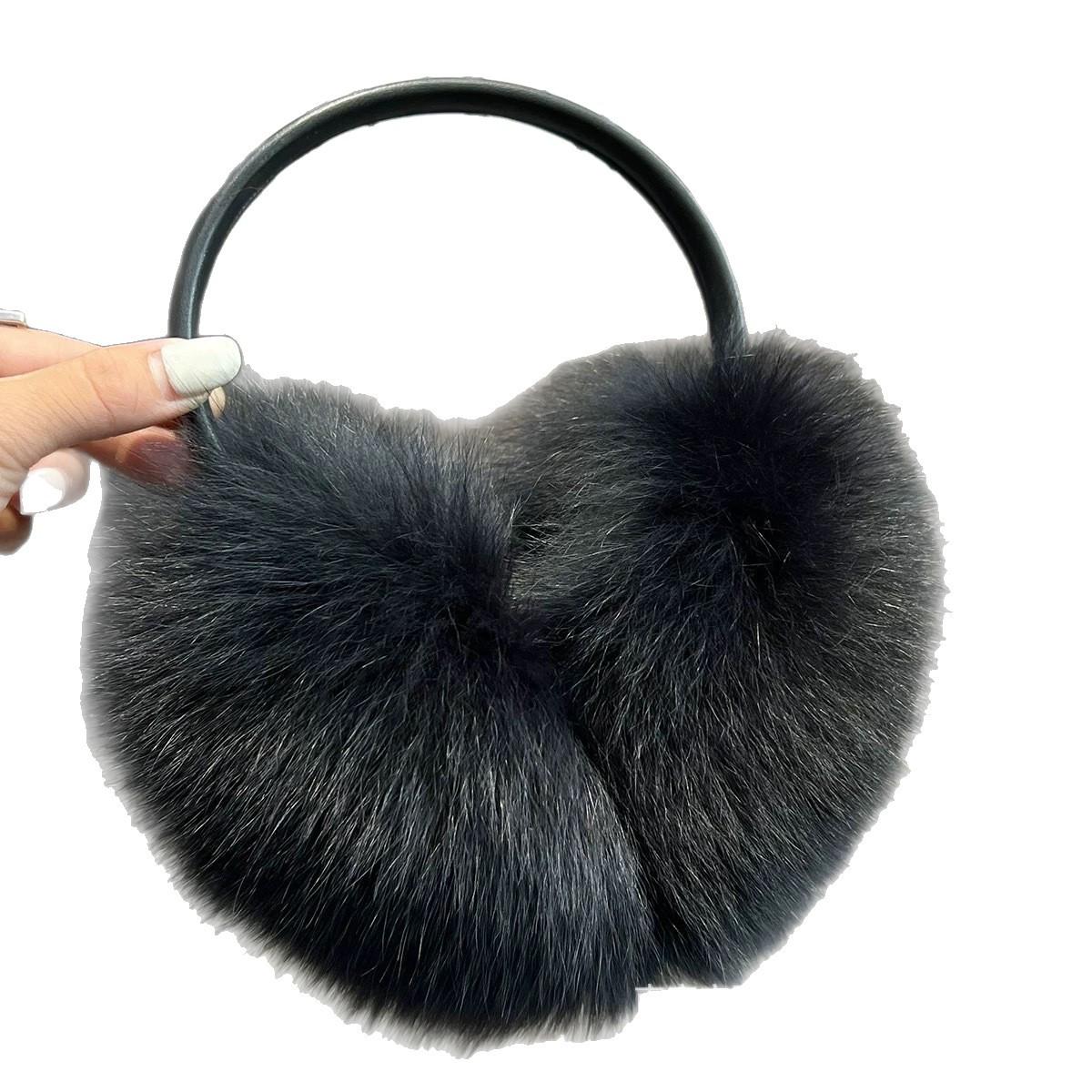 

Women s Korean Style Winter Cycling Earmuffs - XL Real Fox Fur, Anti-Freeze, Cold-Proof Ear Protection Trend. Milk Tea