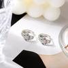 Exquisite Micro-Set Colored Diamond Flower Earrings - Light Luxury Zircon Women's Accessories.