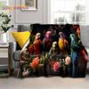 Cute Dream Birds Parrot Peacock Cartoon Soft Flannel Blankets,Throw Blanket Comfortable Blanket for Picnic Beds Home Bedroom Kid