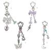 Elegant Beaded Keychain Phone Charm Bow Star Heart Moon Flower Keyring Pendant