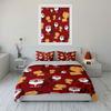 Santa and Reindeer Pattern Bedding Duvet Cover Set Duvet Cover Pillowcases  (1*Duvet Cover 2*Pillowcases, Without Duvet Insert)