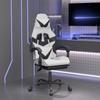 Day and Night - Day and Night Gaming Chair Swivel Footrest Synthetic Leather White Black