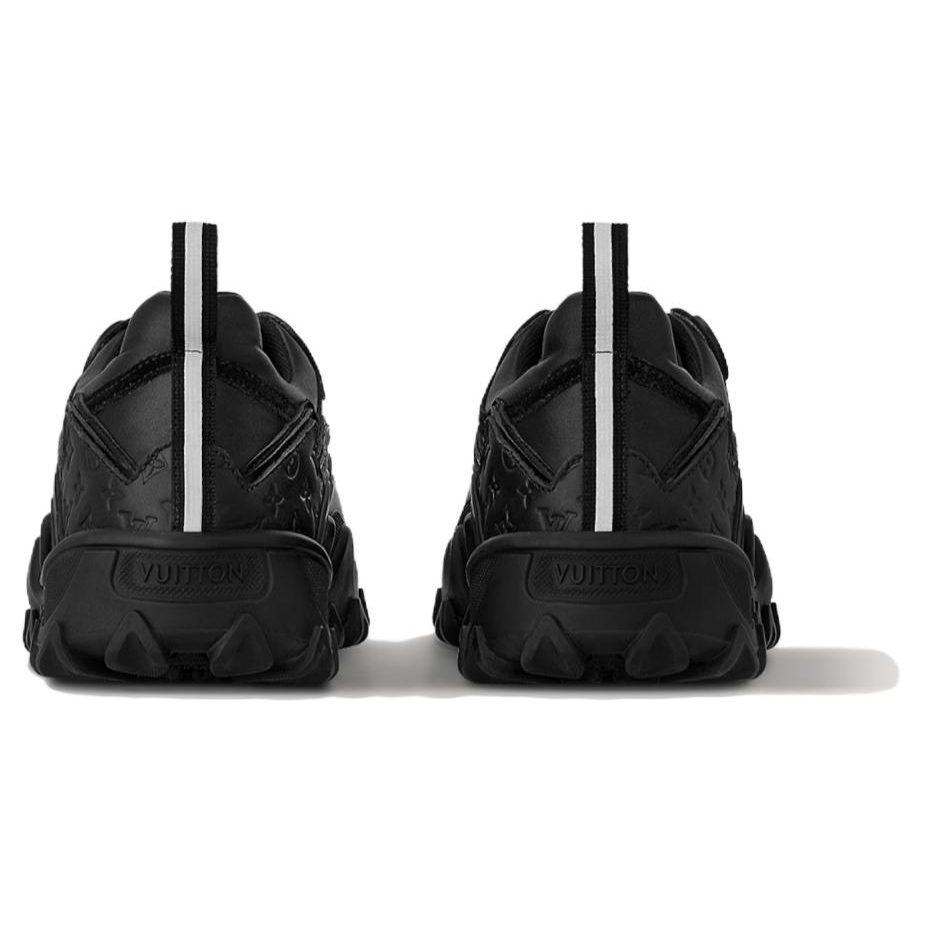 LOUIS VUITTON RUSH Leather Abrasion Resistant Low top Casual Shoes Women's Black 1ACMU8