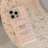 Plaid Pattern Cute Animal Phone Case Compatible and Suitable for iPhone15 14 13/12/11promax/xsmax/xr