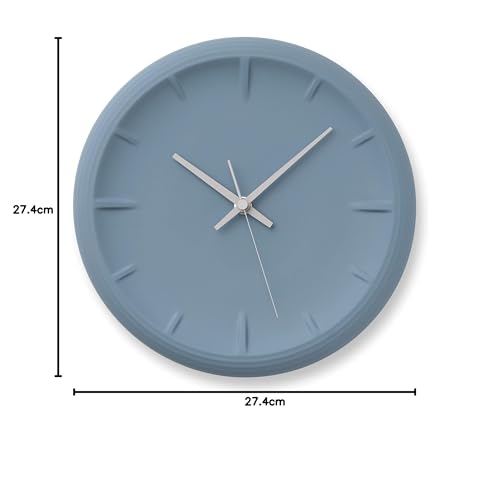 Lemnos Analog Wall Clock, Porcelain, Blue, Relief, RF22-06 BL, Diameter 274mm X 40mm