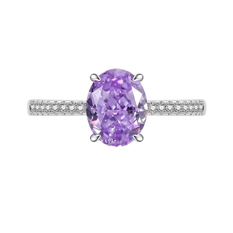 Stylish Adjustable Open Band Oval Zircon Rings For Daily Wear And Special Occasions