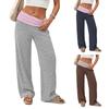 Damen High Waist Weite Hosen Weiche Lässige Color Block Hosen