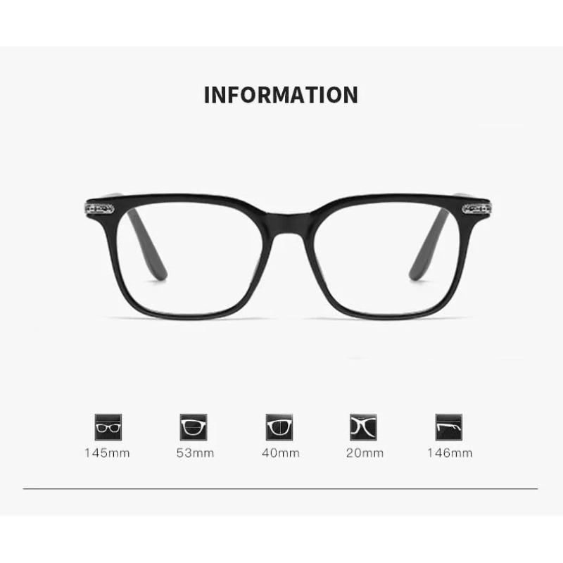 Casual Square-Frame Photochromic Myopia Glasses Comfortable and Durable Anti-Blue Light Eyewear Minus Diopter 0 To -4.0