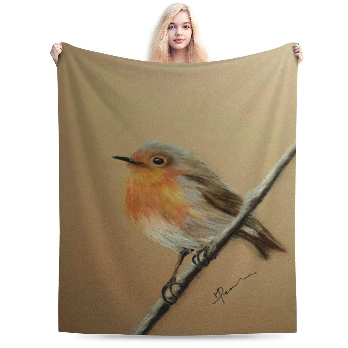 

When Robins Appear Custom Soft Decorate Home An UltraSoft Micro Fleece Blanket 75x100cm 30x40in