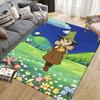 Snufkin Sanat Flanel Baskılı Halı, Oturma Odası ve Yatak Odası için Ev Kanepe Dekorasyonu, Oyun Odası için Kaymaz Oyun Flanel Zemin Matı