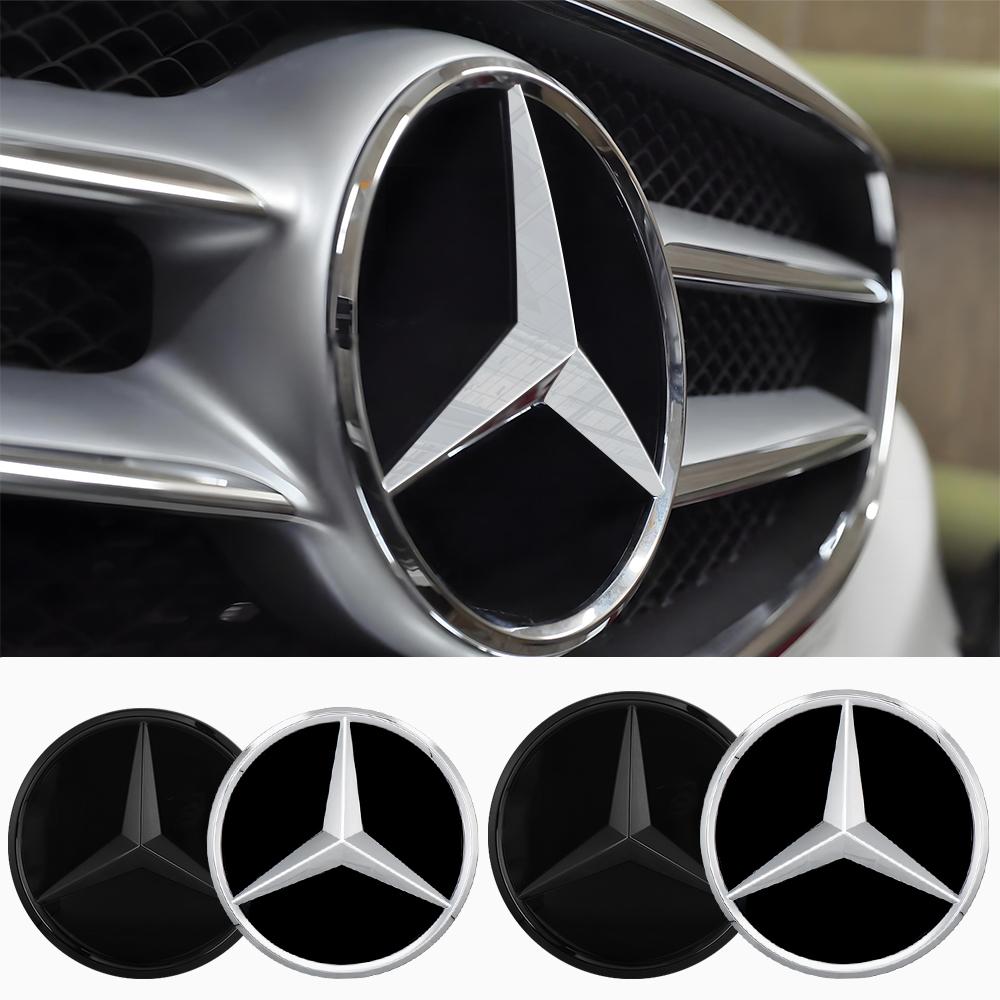 3D Auto Refit Accessories Car Badge Front Grille Emblem Replacement Decoration Covers for Mercedes Benz W204 W205 W206 W253 W213 CA1